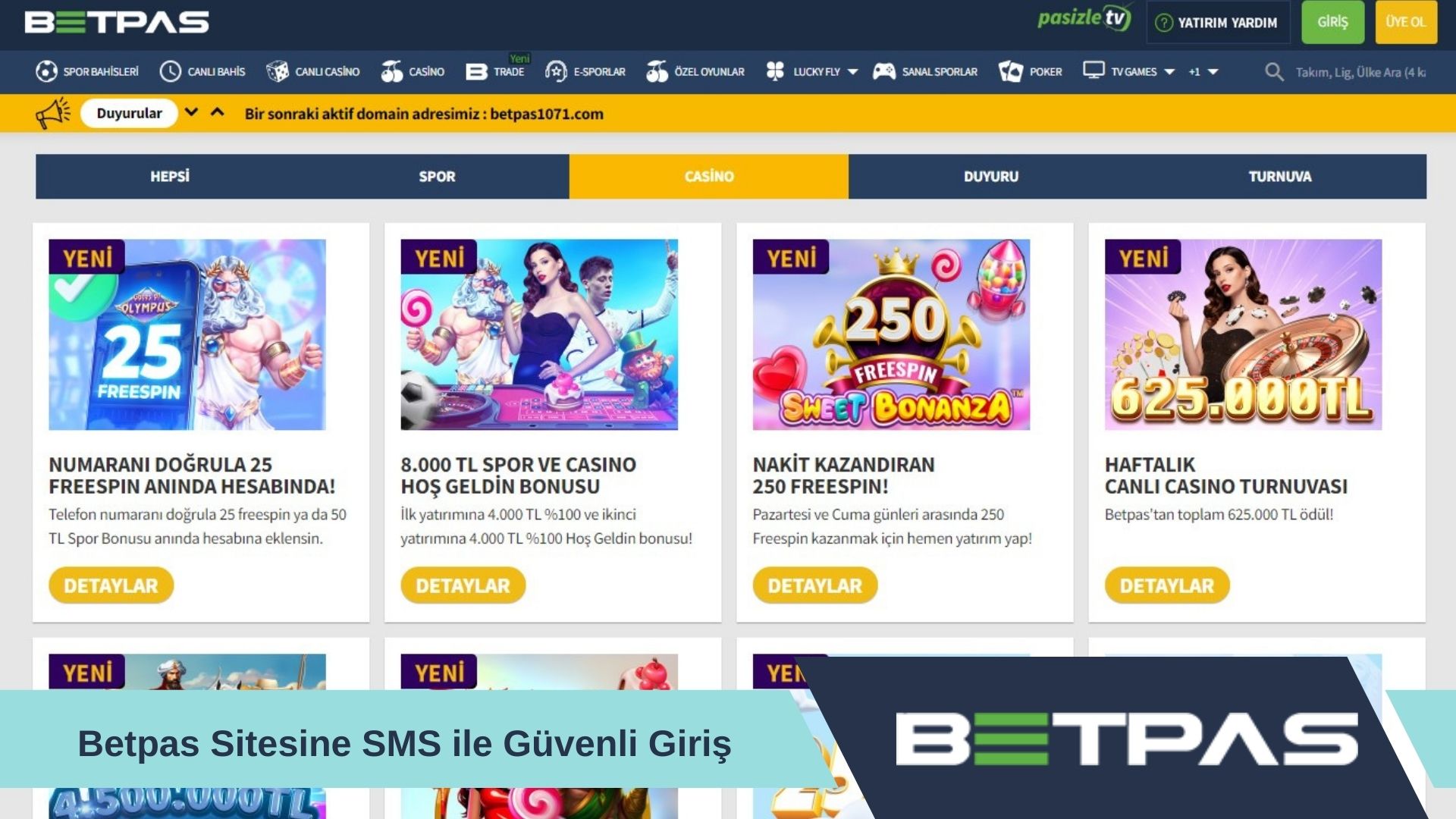 Betpas Sitesine SMS ile Güvenli Giriş!